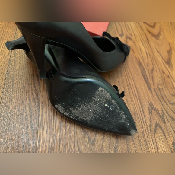 Ferragamo Beverly Nero Napa Calf Heels 7 1/2 - Picture 3 of 4